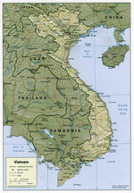Topographical map of Vietnam